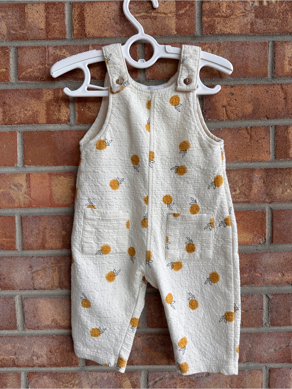 Zara Cream Overalls with Mustard Dot Print